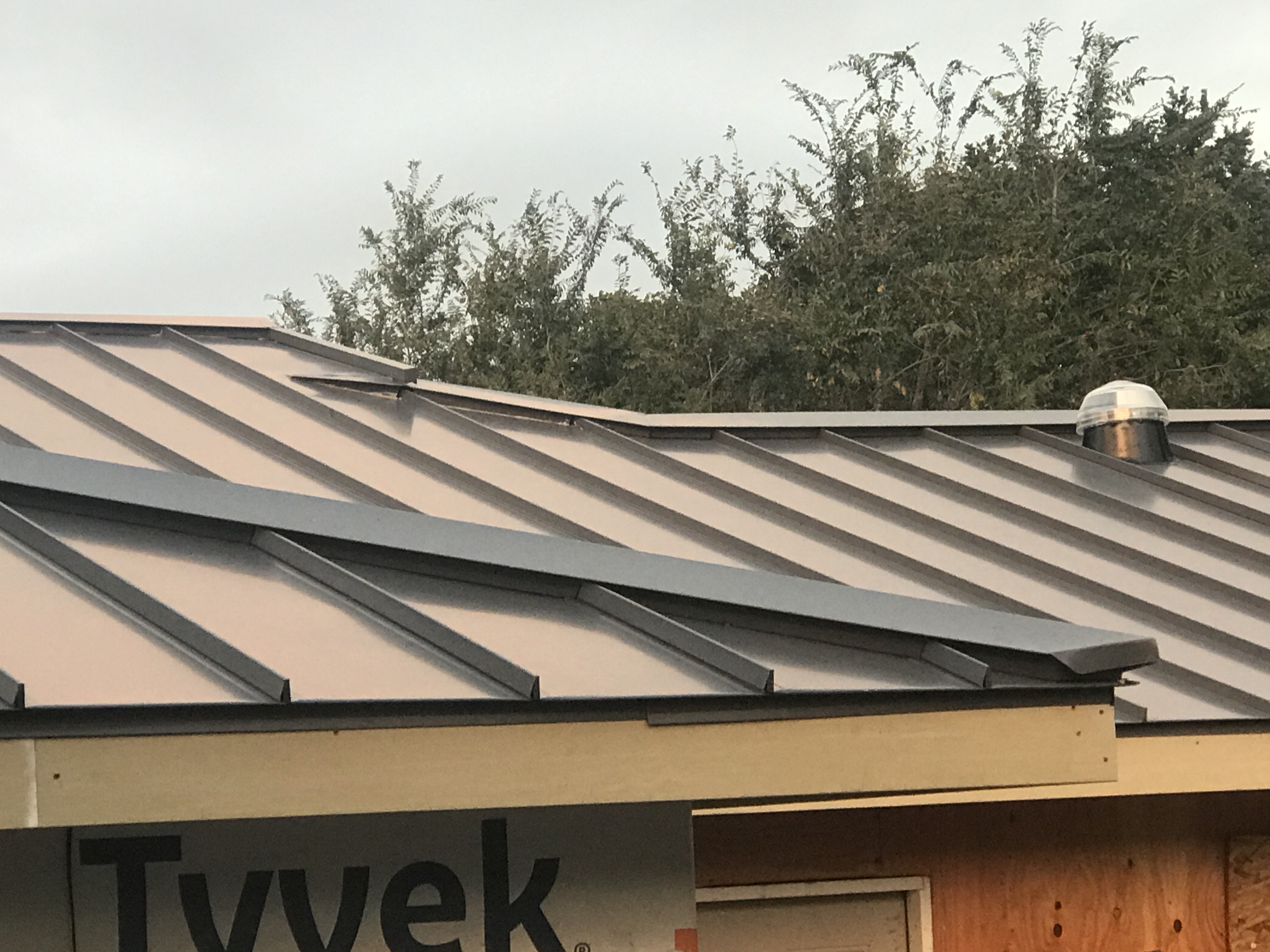 Any suggestions to fix this "We just had a metal standing seam roof installed during